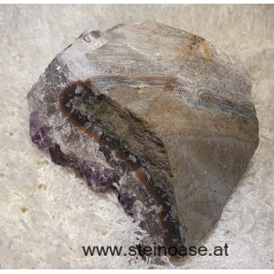 Amethyst Drusenstück mit Calcit